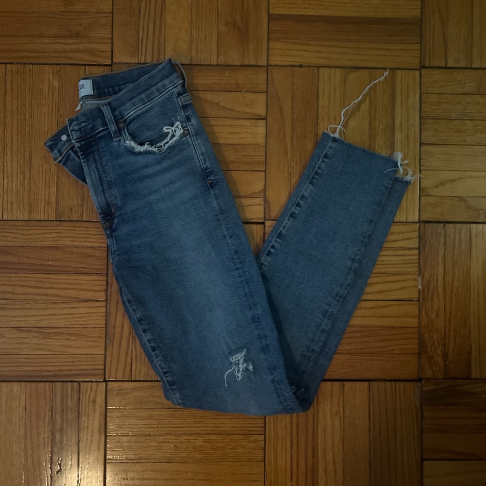 Agolde dark wash, distressed jeans size 26